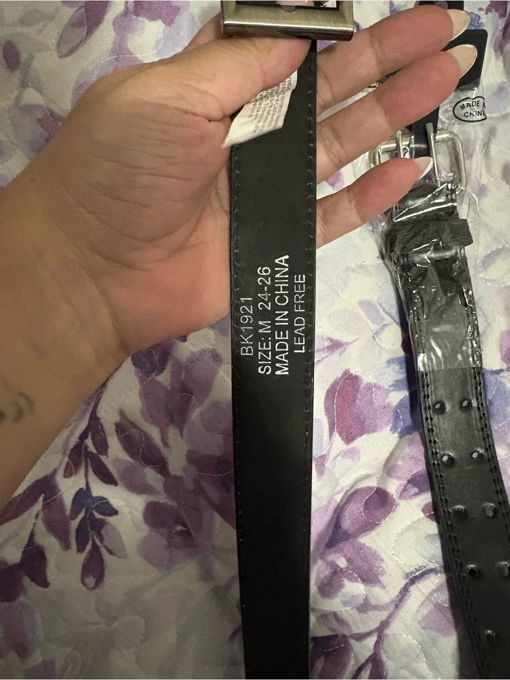 Kids Black Double-Row & One Hole Belts with Silver Buckle